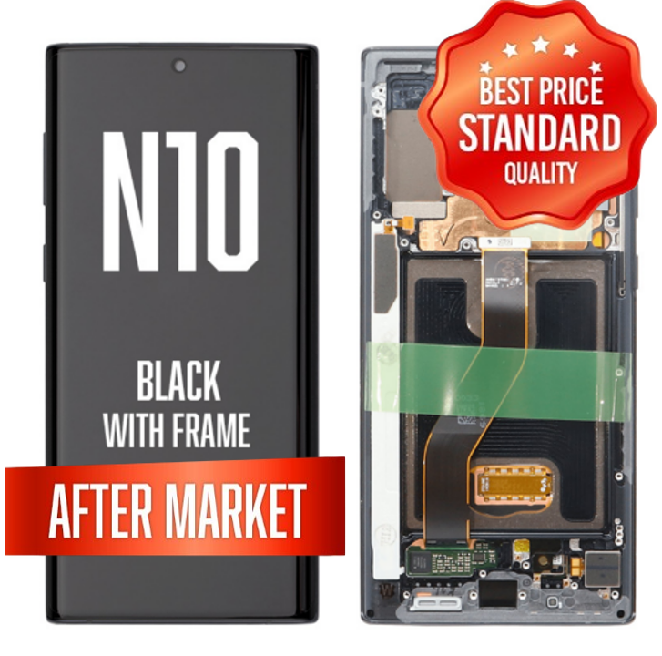 LCD Assembly for Samsung Galaxy Note 10 (N970) with Frame - Black (Does not support Fingerprint) (Aftermarket - Incell)