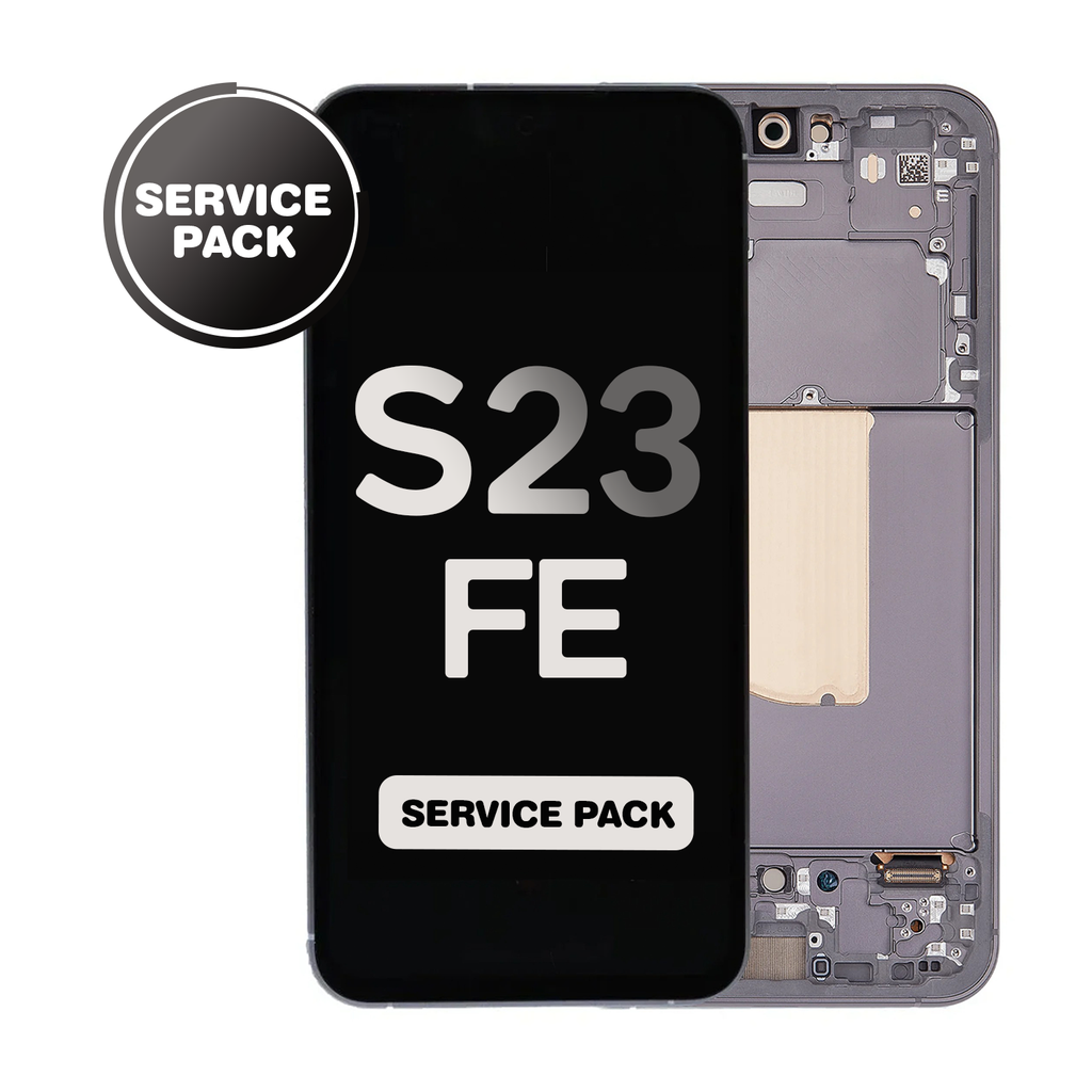 OLED Assembly for Samsung Galaxy S23 FE (S711) with Frame - Graphite/Black (Service Pack)
