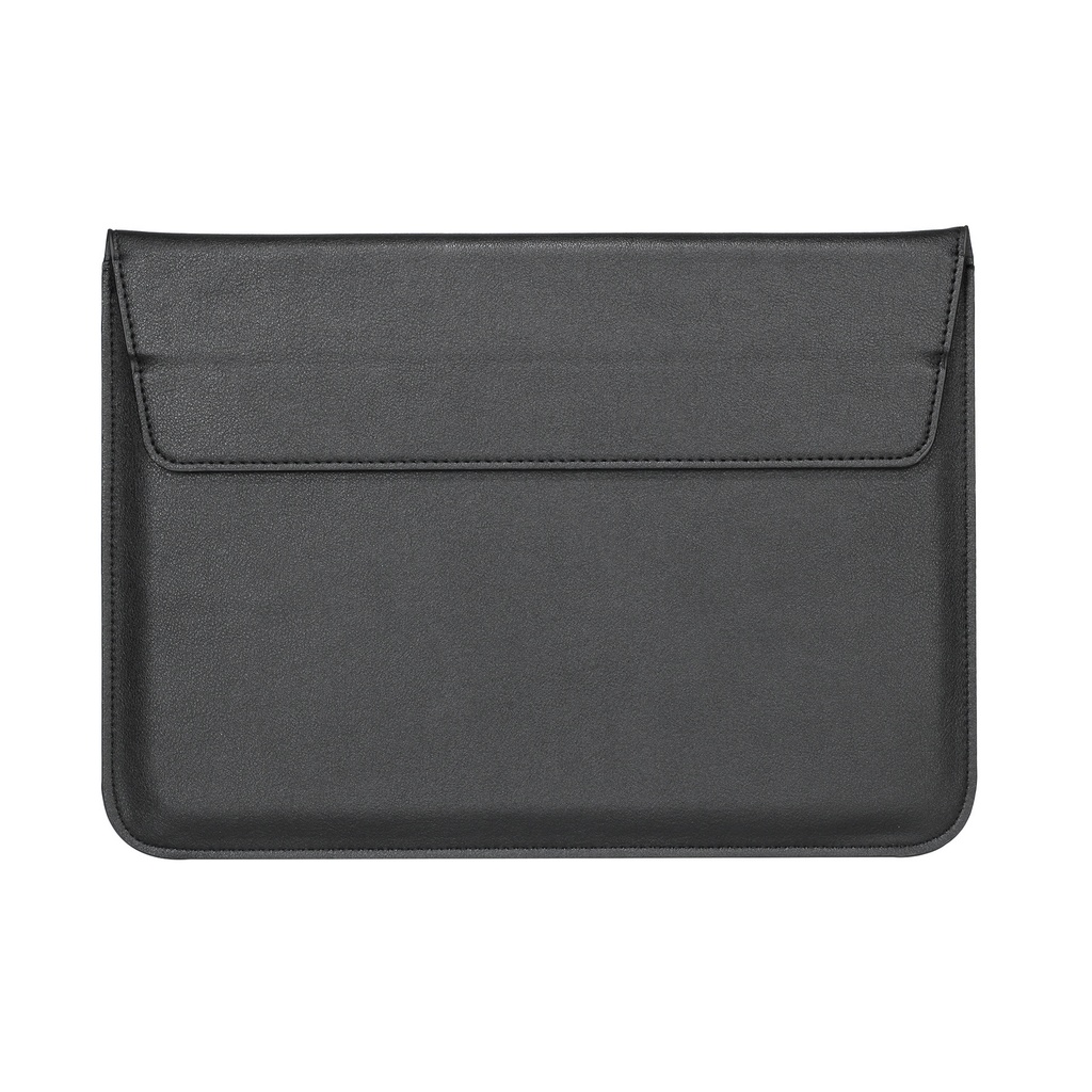 PU Leather Sleve Case with Stand for Macbook 15 Inch - Black