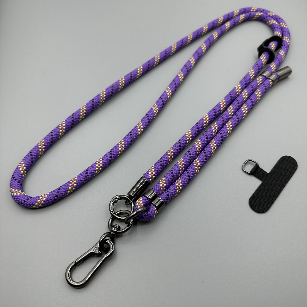 Adjustable Crossbody Lanyard Strap (8mm Thick) - Purple Wave