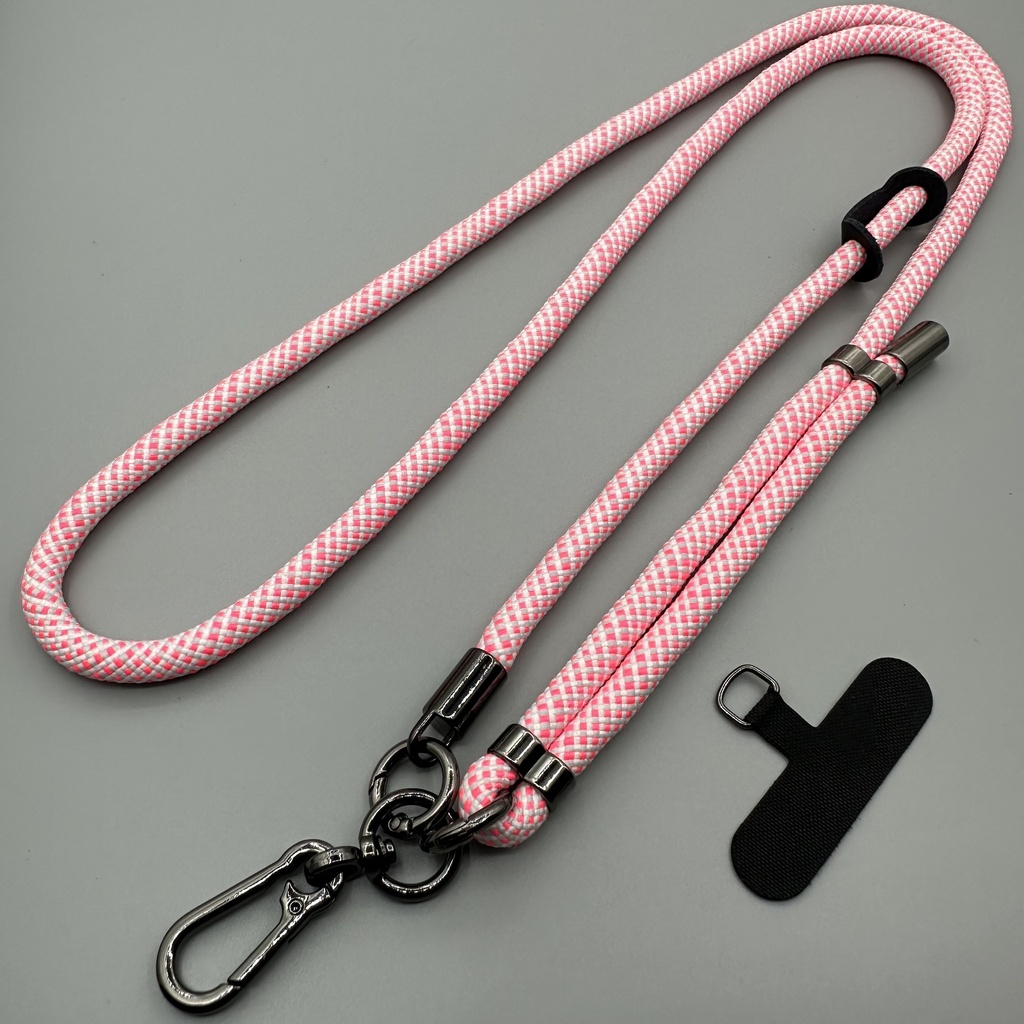 Adjustable Crossbody Lanyard Strap (8mm Thick) - Red Wave