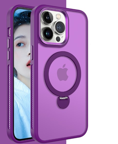Rotating Stand Case with Magsafe for iPhone 13 ProMax / 12 ProMax - Dark Purple