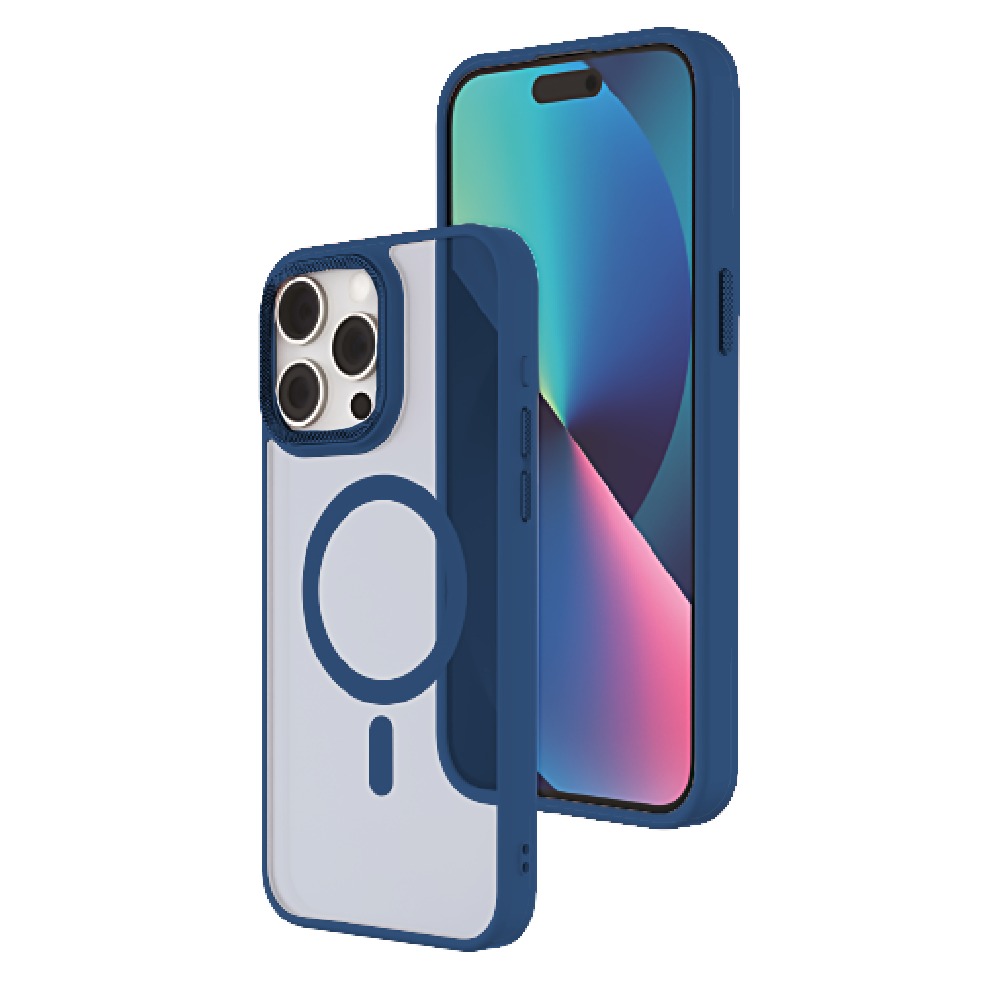 Matte Focus Case with Magsafe for  iPhone 15 Pro Max - Dark Blue