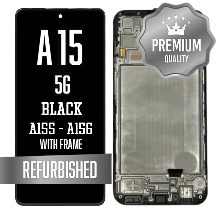 LCD Assembly for Galaxy A15 & A15 5G (A155 & A156/2023) with Frame - Black (Refurbished)