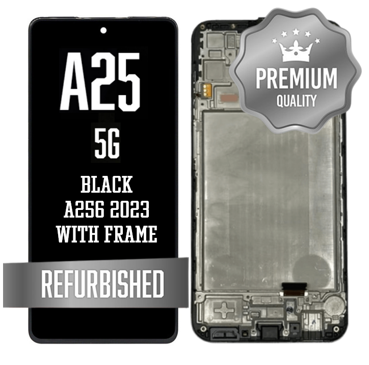 OLED Assembly For Samsung Galaxy A25 5G (A256/2023) with Frame - Black (Premium)