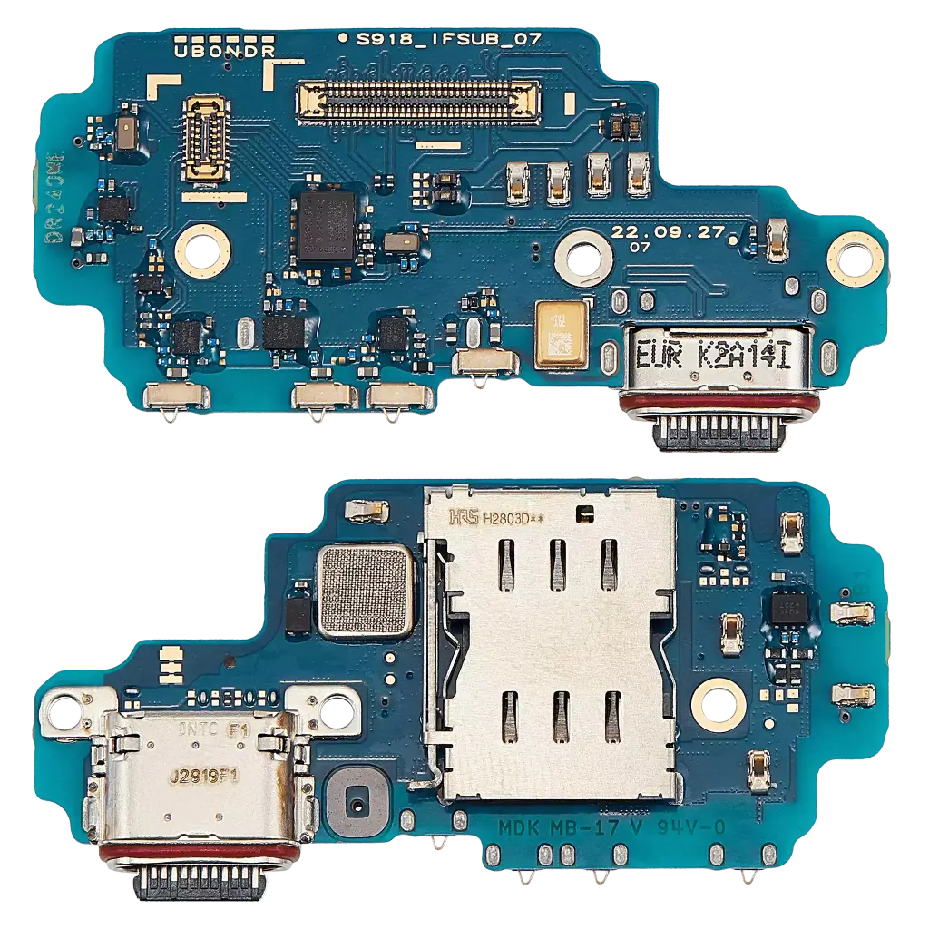 Charging Port Board With Sim Card Reader For Samsung Galaxy S23 Ultra 5G (S918B) (International Version) (Premium)