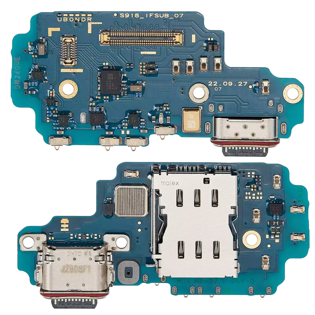 Charging Port Board With Sim Card Reader For Samsung Galaxy S23 Ultra 5G (S918U) (US Version) (Premium)