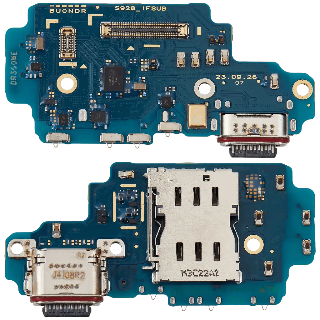 Charging Port Board With Sim Card Reader For Samsung Galaxy S24 Ultra 5G (S928B) (International Version) (Premium)