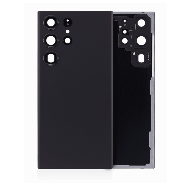 Back Cover Glass With Camera Lens For Samsung Galaxy S23 Ultra (No Logo) (Phantom Black)