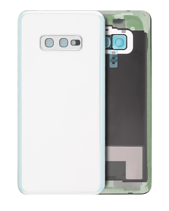 Back Cover Glass With Camera Lens For Samsung Galaxy S10E (No Logo) (White)