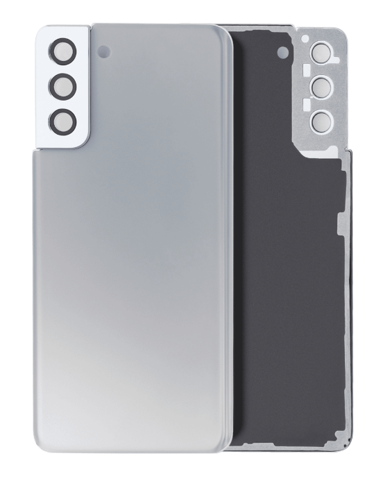 Back Cover Glass With Camera Lens For Samsung Galaxy S21 Plus (No Logo) (Silver)