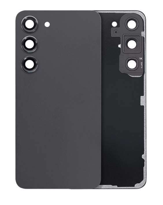 Back Cover Glass With Camera Lens For Samsung Galaxy S23 (No Logo) (Phantom Black)