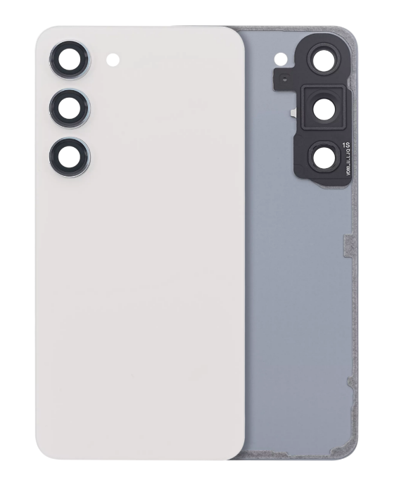 Back Cover Glass With Camera Lens For Samsung Galaxy S23 (No Logo) (Cream)