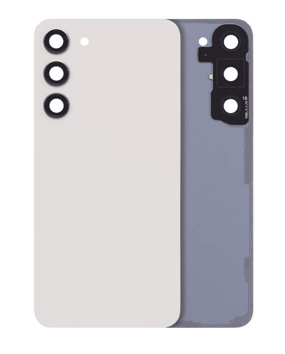 Back Cover Glass With Camera Lens For Samsung Galaxy S23 Plus (No Logo) (Cream)