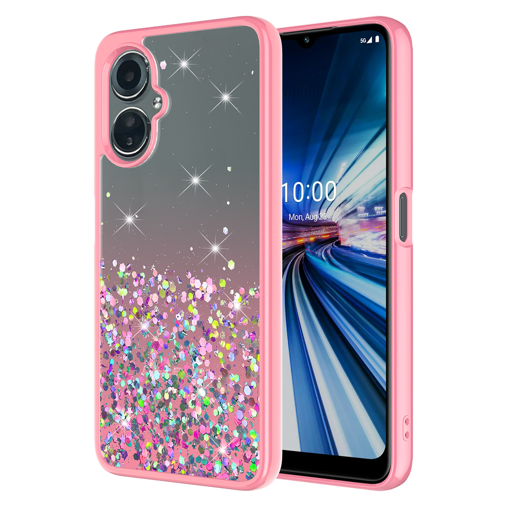 Ampd - Tpu  /  Acrylic Glitter Insert Case For Celero 5g Gen 3 - Pink