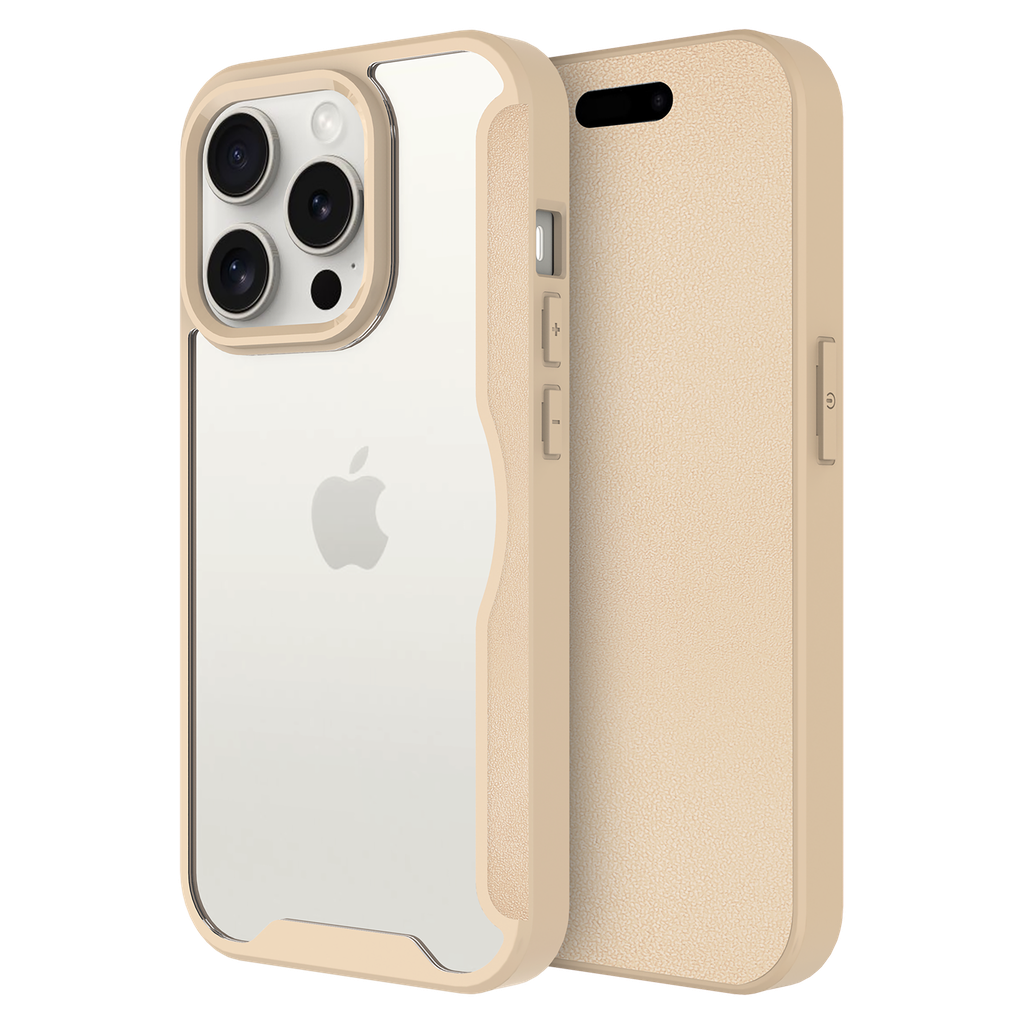 Ampd - Tpu  /  Acrylic Flip Wallet Magsafe Case For Apple Iphone 15 Pro Max - Tan