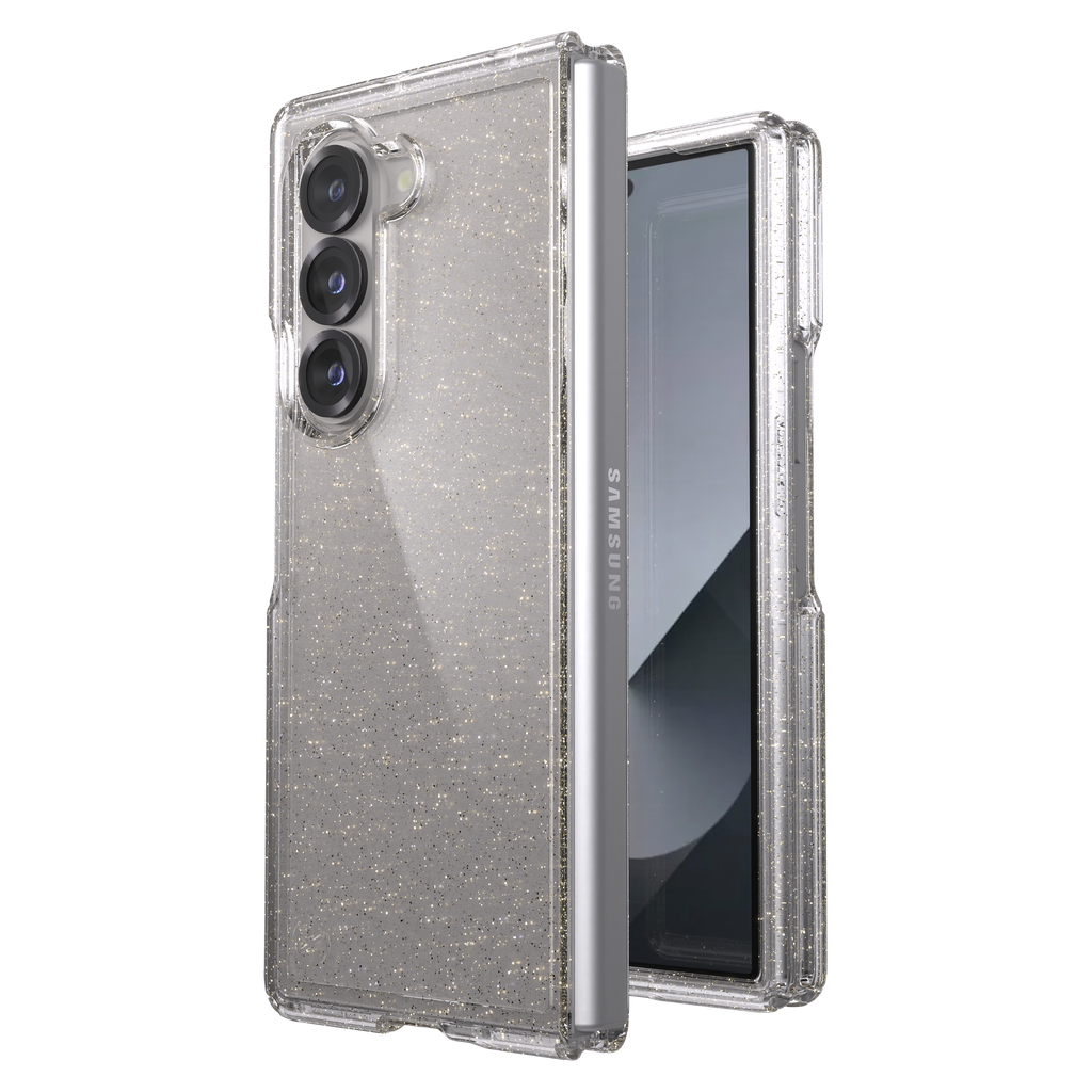 Speck - Presidio Perfect Clear Case For Samsung Galaxy Z Fold6 - Gold Glitter