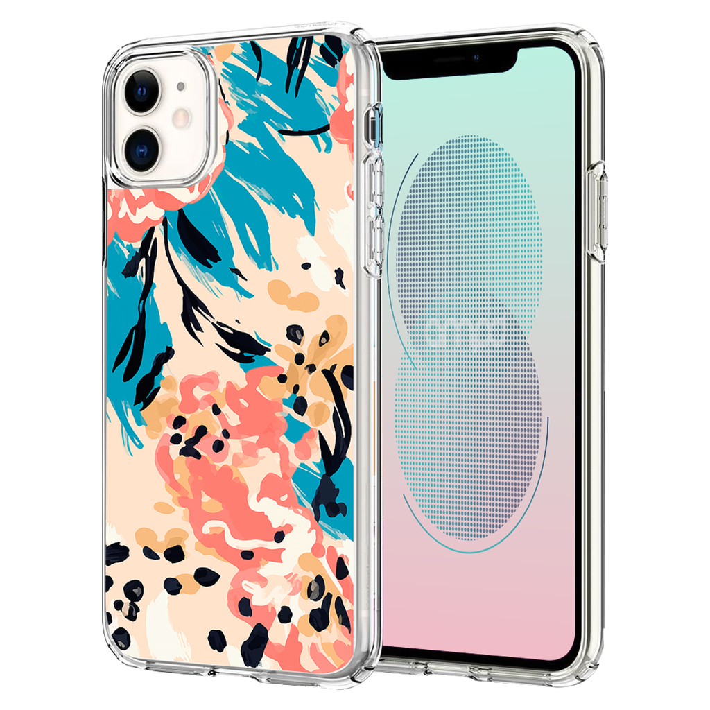Ampd - Tpu / Acrylic Hd Print Case For Apple Iphone 11 - Floral Blue Pattern