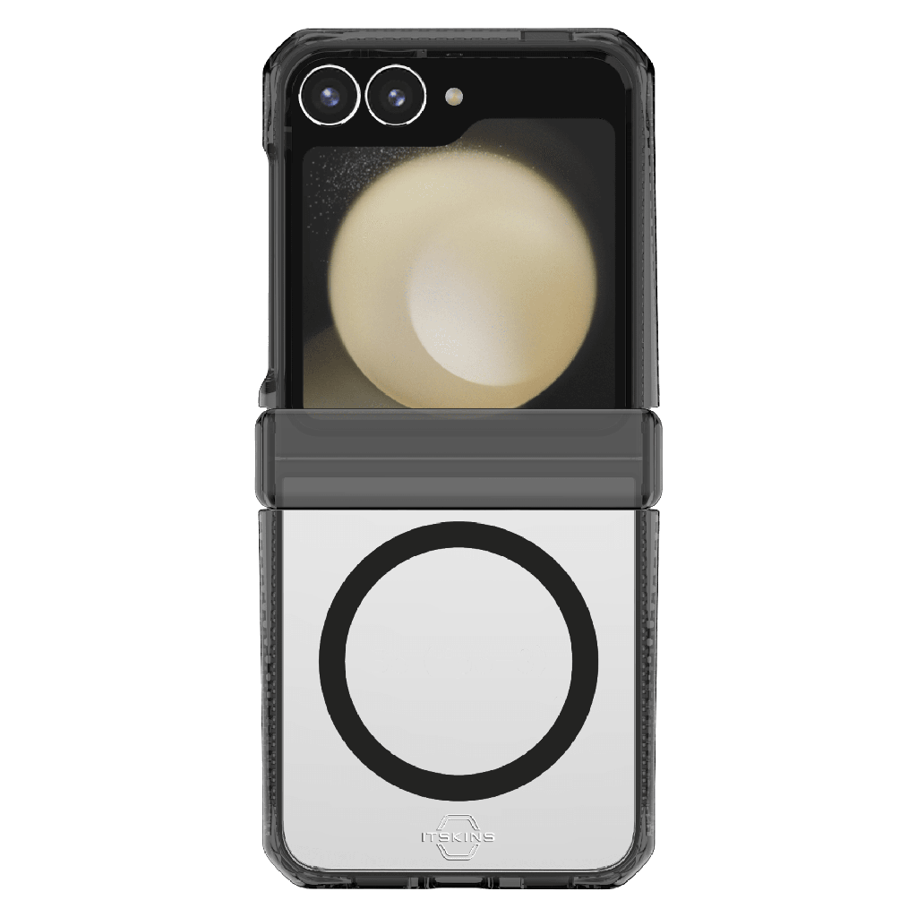 Itskins - Hybridr Clear Hinge Magsafe Case For Samsung Galaxy Z Flip6  /  Flip Fe 2025 - Smoke And Transparent