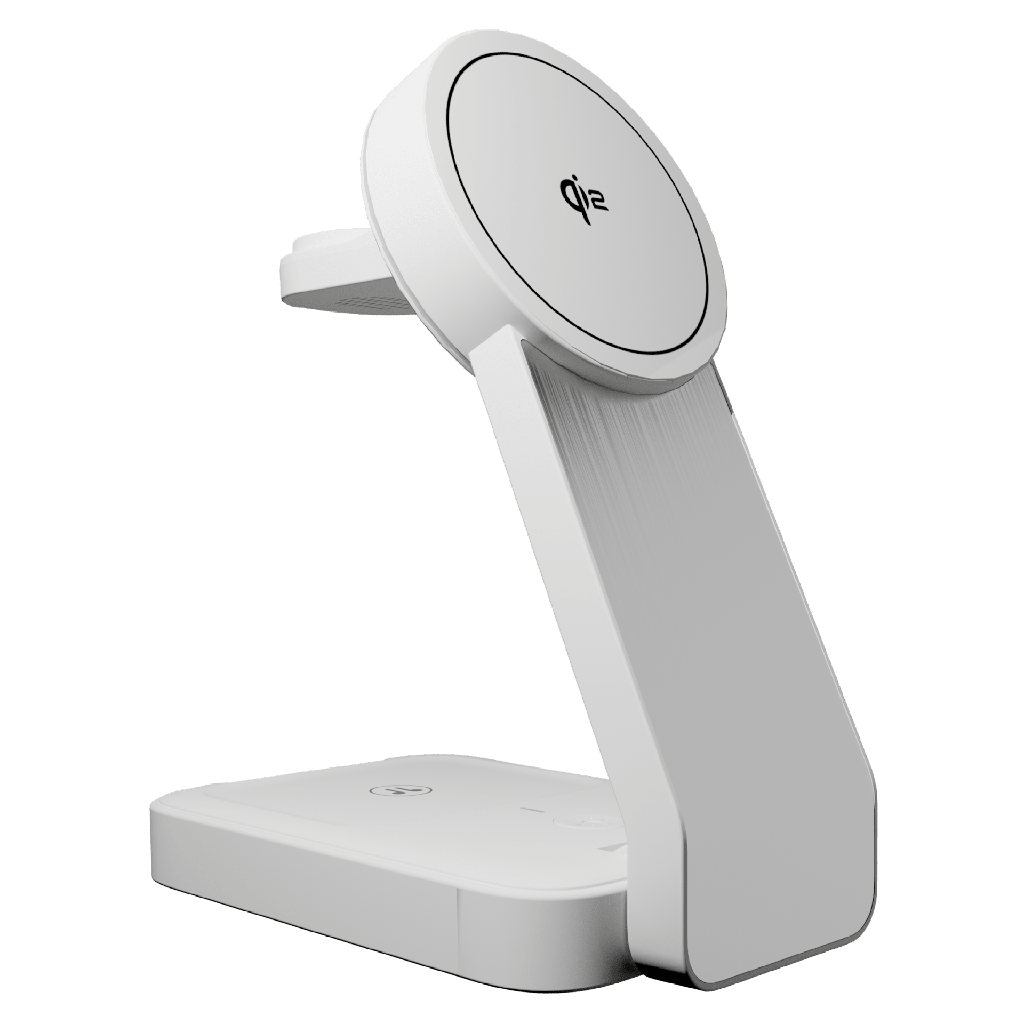 Cellhelmet - Qi2 3 In 1 Charging Station With 3in Charging Cable - White