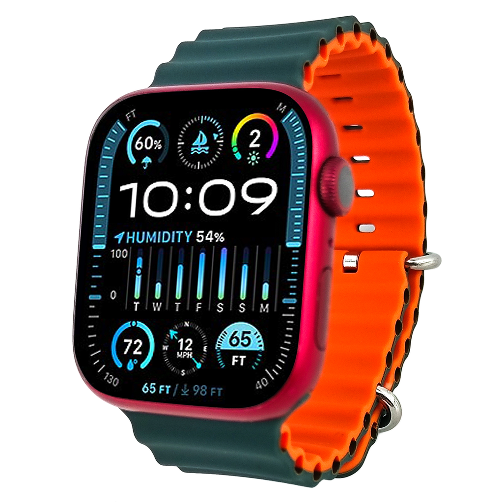Itskins - Watch Band For Apple Watch 42mm  /  44mm  /  45mm  /  49mm - Dark Teal And Orange