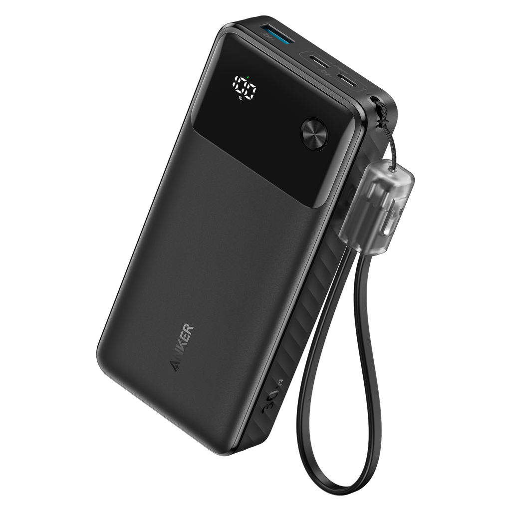 Anker - Power Bank 20000 Mah 30w With Usb C To Usb C Cable - Black