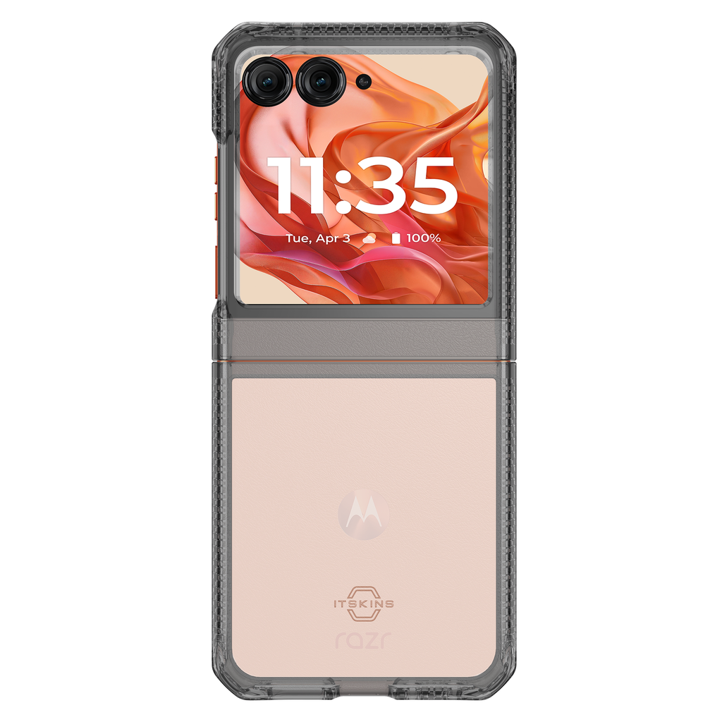 Itskins - Hybridr Clear Case For Motorola Razr 2024   /  Razr 2025 - Black And Transparent