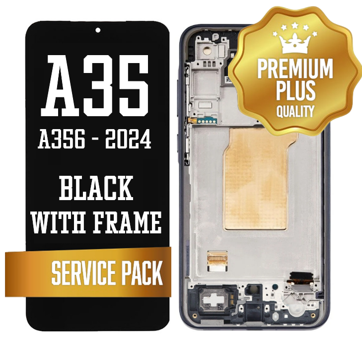OLED Assembly For Samsung Galaxy A35 (A356/2024) with Frame - Black/Navy (Service Pack)
