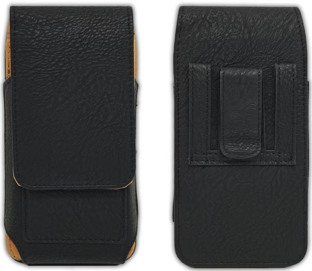 Vertical Pouch Case Black with Card Holder - Small