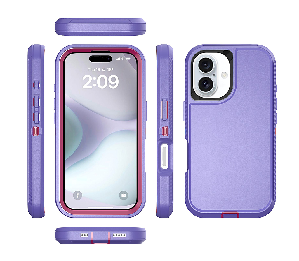  DualPro Protector Case for iPhone 16 - Purple & Pink