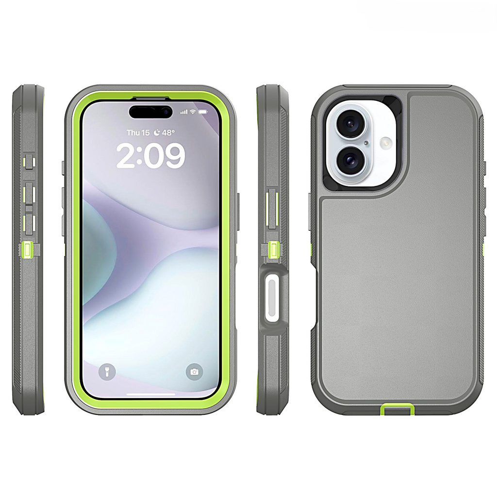  DualPro Protector Case for iPhone 16 Plus - Dark Gray & Green