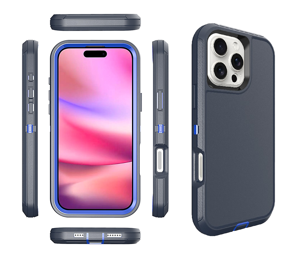  DualPro Protector Case for iPhone 16 Pro - Dark Blue & Blue