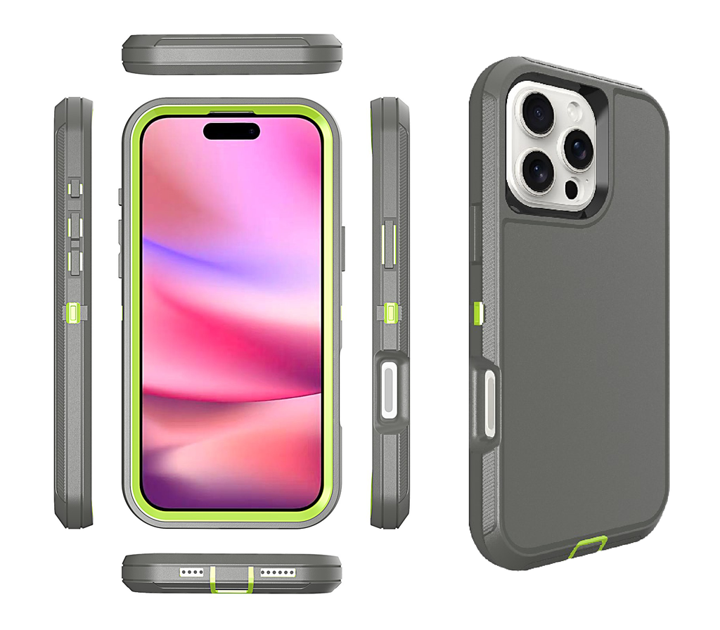  DualPro Protector Case for iPhone 16 Pro Max - Dark Gray & Green