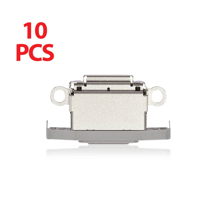 Charging Port Only Compatible For iPhone 15 Pro / 15 Pro Max (White Titanium) (10 Pack)