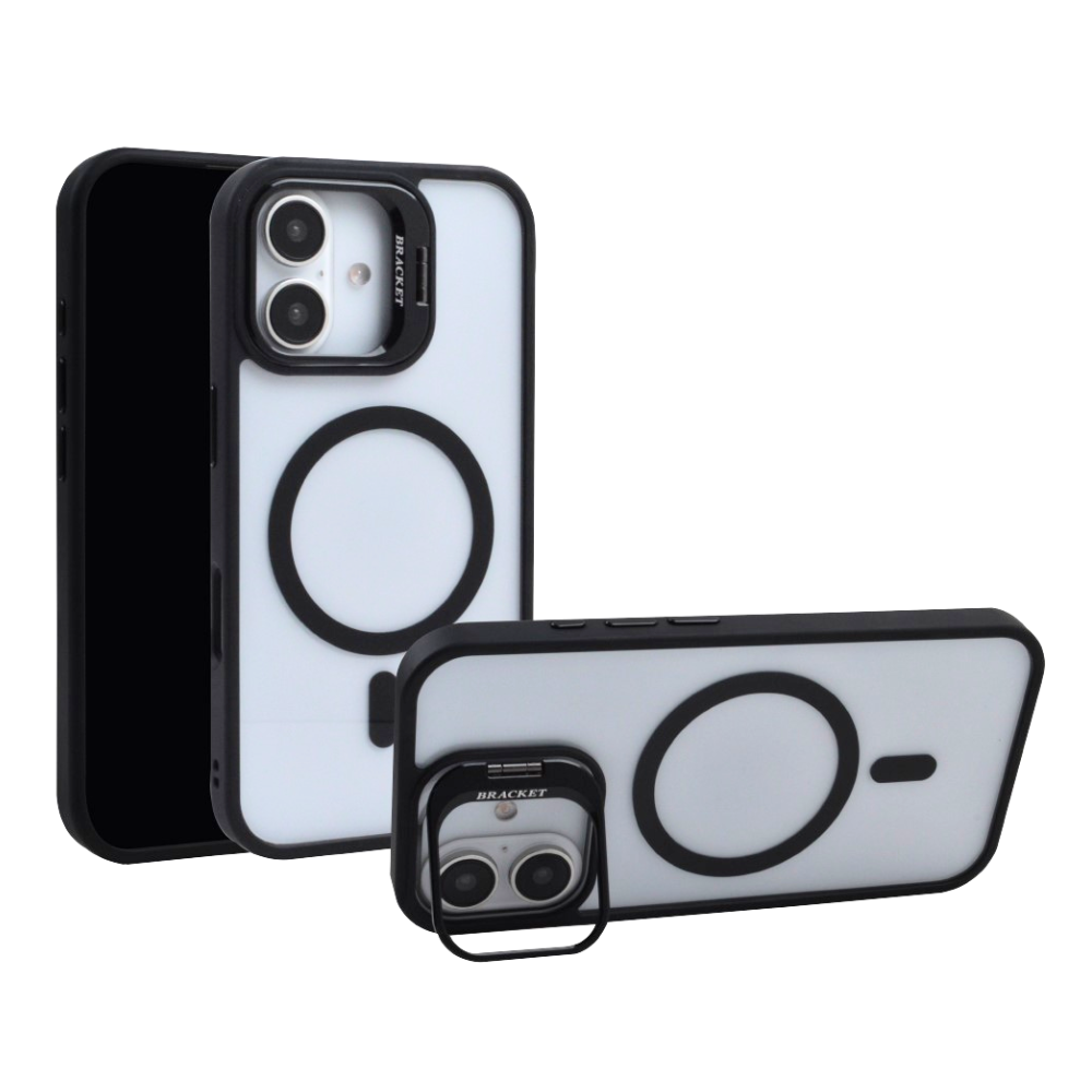 Magsafe Clear Camera Stand Case for  iPhone 16 Plus - Black