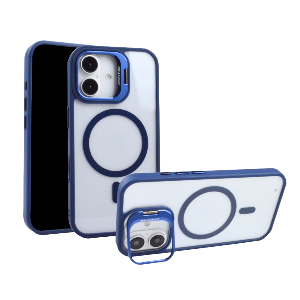 Magsafe Clear Camera Stand Case for  iPhone 16 Plus- Dark Blue