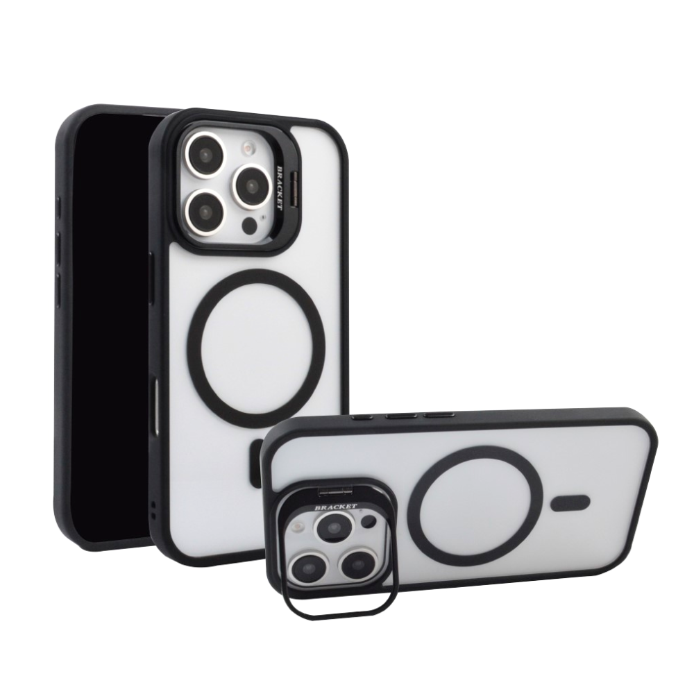 Magsafe Clear Camera Stand Case for  iPhone 16 Pro - Black