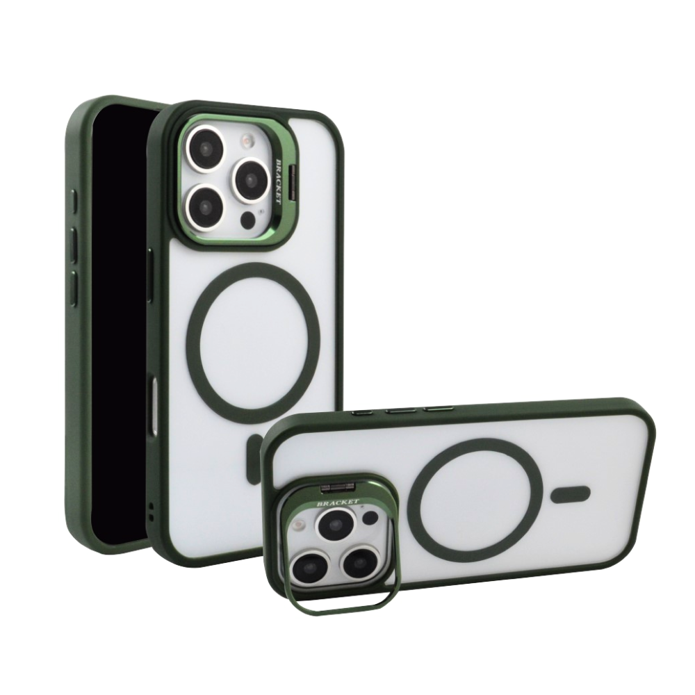 Magsafe Clear Camera Stand Case for  iPhone 16 Pro - Green