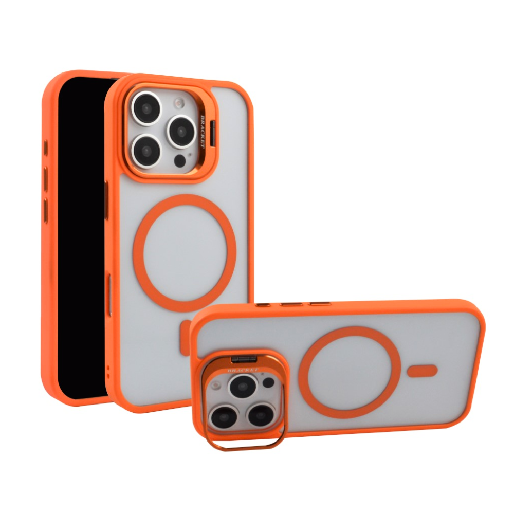 Magsafe Clear Camera Stand Case for  iPhone 16 Pro Max - Orange