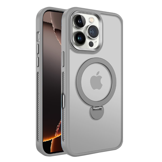 Rotating Stand Case with Magsafe for iPhone 16 - Gray