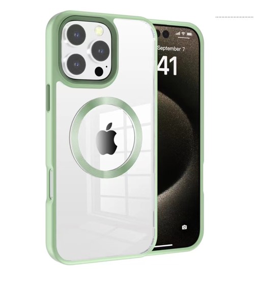 Metal Wireless Charging Case for iPhone 16 Pro Max - Green