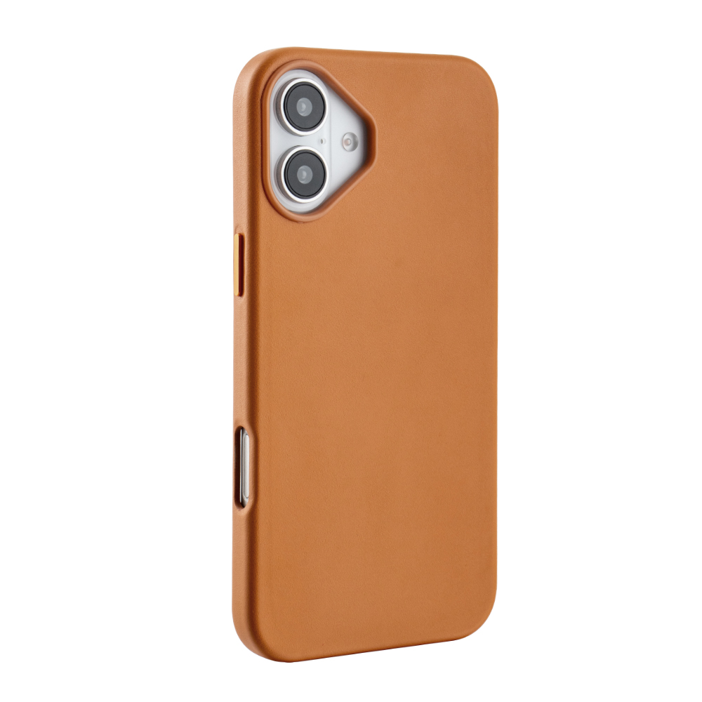 Leatherette Case with inner Magsafe for iPhone 16 Plus - Brown