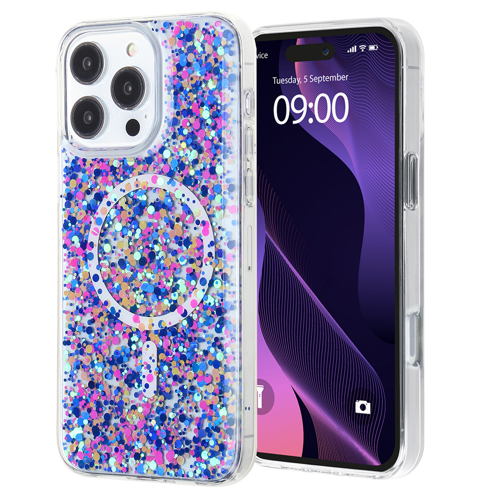Magsafe Sparkle Case for iPhone 16 Pro Max - Blue&Pink