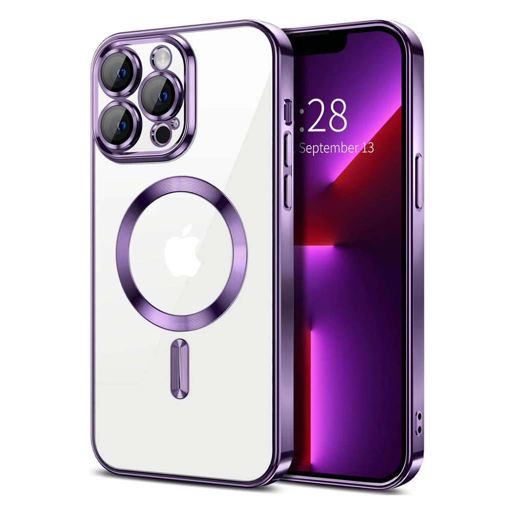 Colorful Clear Case with Magsafe for iPhone 16 - Purple
