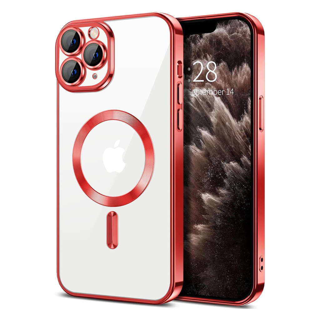 Colorful Clear Case with Magsafe for iPhone 16 - Red