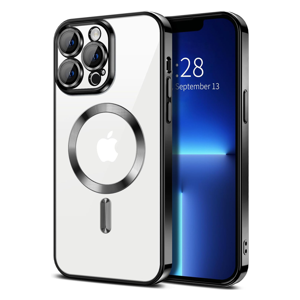 Colorful Clear Case with Magsafe for iPhone 16 Plus - Black