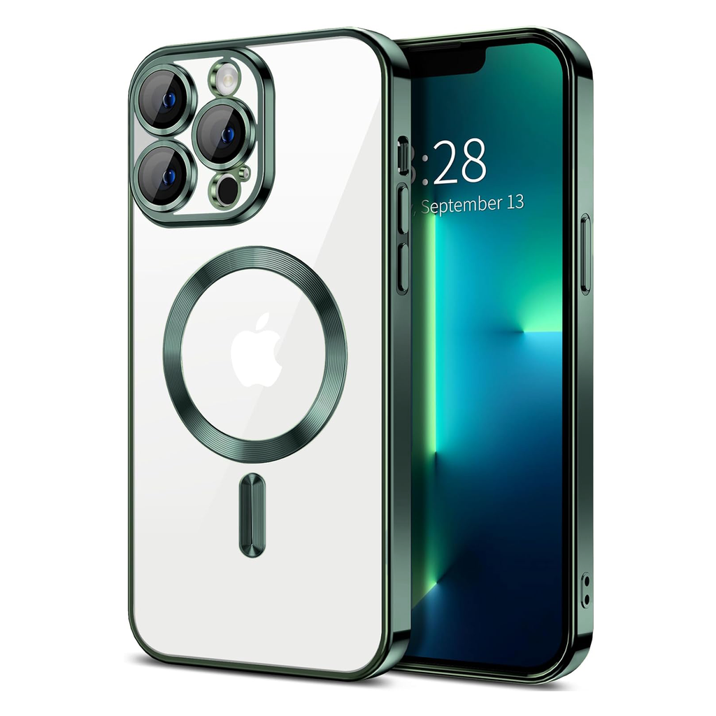Colorful Clear Case with Magsafe for iPhone 16 Pro - Green