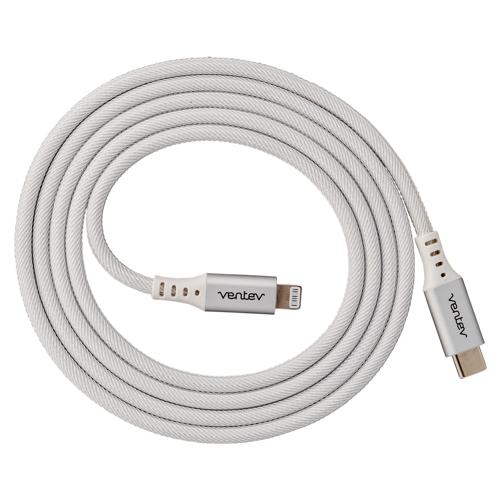 Ventev - Alloy Usb C To Apple Lightning High Speed Ultradurable Cable 10ft - White