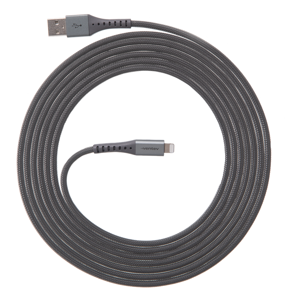Ventev - Alloy Usb A To Apple Lightning High Speed Ultradurable Cable 10ft - Steel
