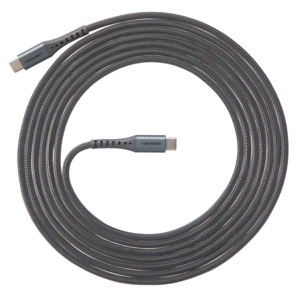 Ventev - Alloy Usb C To Usb C High Speed Ultradurable Cable 10ft - Steel